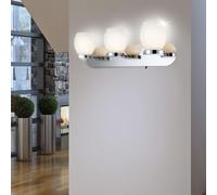 Applique murale LED 9 watts verre opale interrupteur éclairage chrome IP44 Globo 44200-3