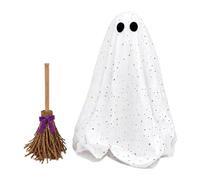 LED Adjustable Height Witch Broom | Light Up Ghost Decorations