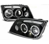 LED Angel Eyes Phares Combi Pour VW Bora 98-05 Noir Avant Gauche Droite
