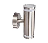 LED Applique Exterieur Tiberius (Moderne) en Gris Inox (à 2 lampes,), Exterieur, Murale Luminaire Lampe Jardin, Eclairage d’exterieur