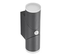 LED Applique extérieure Aspyn (Moderne) en Noir Aluminium (à 2 lampes,), pour mur extérieur/façade de maison, terrasse und balcon