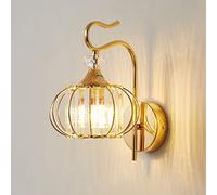 LED Applique Murale Métal Interieur Lampe Murale Verre, Fer Forgé Veilleuse Murale moderne Simple, E27 d'or Lampe de Chevet pour Salon Chambre Couloir Restaurant Salle de bains Escaliers (Doré)
