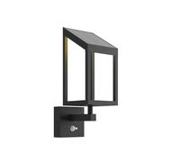LED Applique Murale Solaire Timeo (Moderne) en Noir Aluminium (1 lampe,à), Lampe Solaire, Borne Lumineuse Exterieur, Eclairage Exterieur Jardin