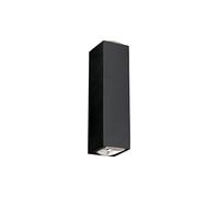 LED Applique Murale Tony Noir Intempéries IP54 Aluminium Carré Moderne Terrasse [EEK: G]