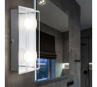 Design LED Lampe Murale Verre Abat-Jour Bain Chambre Chrome Spot Zone Humide