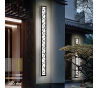 LED Appliques Murales Dimmable avec Télécommande Extérieur Lampe Murale Acrylique Longue Noir IP65 Imperméable Luminaire Mural pour Chambre à Coucher Jardin Vertical Eclairage Décoratif (120CM 68W)