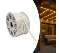 LED ATOMANT 1 Mètre Ruban LED 220V COB, Bandeau Étanche IP67 10W/m, Blanc Chaud (3000K) 950LM/m, Coupable 16,5cm, Usage Extérieur, Sans Transformateur, Connecteur Inclus