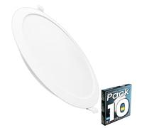 LED ATOMANT 10x Downlight LED Encastrable Découpe 190-205mm 18W Blanc Froid | Diamètre 220mm, 6500K, 1650 lumens, Driver inclus