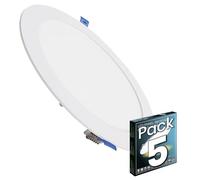 LED ATOMANT Lot de 5 Panneau LED Encastrable Downlight Rond Plat 20W 220mm 1800lm, Couleur Blanc Froid (6500K), Coupe 200mm, Driver inclus