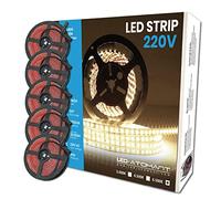 LED ATOMANT 5x Rouleau 5m Ruban LED 220V 12W/m Blanc Froid IP65 | 6500K, Découpable tous les 10 cm