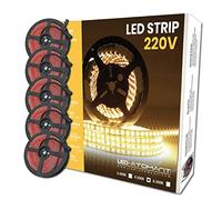 LED ATOMANT 5x Rouleau 5m Ruban LED 220V 12W/m Blanc Neutre IP65 | 4500K, Découpable tous les 10 cm