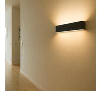LED ATOMANT Applique Murale LED Noire 41CM 7W, Pour Intérieur et Extérieur, Blanc Chaud (3000K), Design Moderne et Résistant, Installation Horizontale ou Verticale