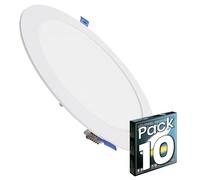 LED ATOMANT Lot de 10 Panneau LED Encastrable Downlight Rond Plat 20W 220mm 1800lm, Couleur Blanc Neutre (4500K), 1800 Lumens, Driver inclus