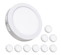 LED ATOMANT Lot de 10 Plafonnier LED Surface Rond 170mm 12W, CCT (Sélecteur de Couleur Blanc Chaud, Neutre et Froid), 1100 Lumens, Driver inclus