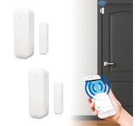 LED ATOMANT Lot de 2 Capteur Ouverture Porte WiFi et fenêtre Intelligente avec Alerte Mobile, détecteur Ouverture Porte Compatible Alexa, Google Home, Détecteurs pour Portes et fenêtres