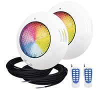LED ATOMANT Lot de 2 Lumières de Piscine LED 45W RGB 12V AC, Lumière pour Piscine Étanche IP68 Submersible, Câble 20m, Avec Télécommande