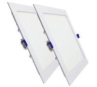 LED ATOMANT Lot de 2 Panneau LED Encastrable Downlight Carré 225mm 20W, CCT (Sélecteur de Couleur Blanc Chaud, Neutre et Froid), Coupe 205mm, 1800 Lumens, Driver inclus