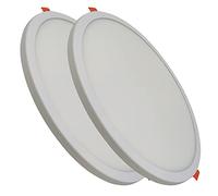 LED ATOMANT Lot de 2 Panneau LED Encastrable Downlight Rond Plat Coupe Réglable (50-180mm) 20W, Couleur Blanc Neutre (4500K), 1800 Lumens, Driver inclus