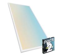 LED ATOMANT Lot de 2 Panneau LED Surface 120x60cm 96W, CCT (Sélecteur de Couleur Blanc Chaud, Neutre et Froid), 11500 Lumens, Driver inclus