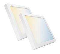 LED ATOMANT Lot de 2 Plafonnier LED Surface Carré 300mm 24W, CCT (Sélecteur de Couleur Blanc Chaud, Neutre et Froid), 2200 Lumens, Driver inlcus