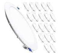 LED ATOMANT Lot de 20 Panneau LED Encastrable Downlight Rond Plat 220mm 20W, CCT (Sélecteur de Couleur Blanc Chaud, Neutre et Froid), Coupe 200mm, 1800 Lumens, Driver inclus