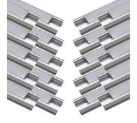 LED ATOMANT Lot de 20 Profilé en Aluminium 1m pour Ruban LED, Cache Couleur Blanc Laiteux, Bouchons de terminaison et clips de montage inclus