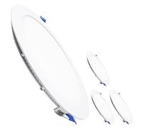 LED ATOMANT Lot de 4 Panneau LED Encastrable Downlight Rond Plat 220mm 20W, CCT (Sélecteur de Couleur Blanc Chaud, Neutre et Froid), Coupe 200mm, 1800 Lumens, Driver inclus