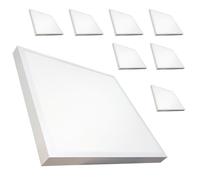 LED ATOMANT Lot de 8 Plafonnier LED Surface Carré 60x60cm 48W, CCT (Sélecteur de Couleur Blanc Chaud, Neutre et Froid), 5500 Lumens, Driver inclus