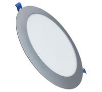 LED ATOMANT Panneau LED Rond Cadre Argenté 225mm 20W, CCT (Sélecteur de Couleur Blanc Chaud, Neutre et Froid), Coupe 205mm, 1800 Lumens, Driver inclus