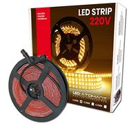 LED ATOMANT Rouleau de 5 mètres de Ruban LED Directe 220V, 12W/m, Couleur Blanc Chaud (3000K), Imperméable (IP65), Coupe tous les 10cm