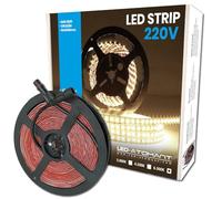 LED ATOMANT Rouleau de 5 mètres de Ruban LED Directe 220V, 12W/m, Couleur Blanc Froid (6500K), Imperméable (IP65), Coupe tous les 10cm