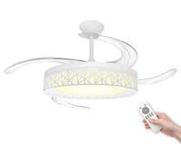 LED ATOMANT Ventilateur de Plafond avec Lumière LED 40W, Moteur DC 32W, Ø 109cm, CCT, Réglable, 4100LM, Pales rétractables, 6 Vitesses Silencieux, Mode été/hiver, Avec télécommande