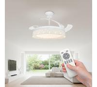 LED ATOMANT Ventilateur de Plafond avec Lumière LED 40W, Moteur DC 32W, Ø 109cm, CCT, Réglable, 4100LM, Pales rétractables, 6 Vitesses Silencieux, Mode été/hiver, Avec télécommande