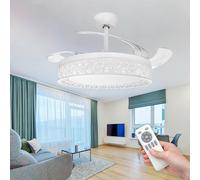LED ATOMANT Ventilateur de Plafond avec Lumière LED 40W, Moteur DC 32W, Ø 109cm, CCT, Réglable, 4100LM, Pales rétractables, 6 Vitesses Silencieux, Mode été/hiver, Avec télécommande