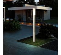 Lampe de jardin, lampadaire d'extérieur, lampadaire LED, lampadaire en acier inoxydable, lampe à colonne, 1x E27 LED 11 watts blanc chaud, 12,7 x 110 cm, jardin extérieur