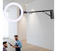 Led bague ring dimmable + télécommande+ support bras mur plafond 360° barber shop esthéticienne salon 2700k-6500k
