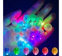 Led Ballons Lampes Lumineuses 100 Pièces Led Ballon Lampe, Boule Mini Rond Led Balloon Lumière, Lumière Led pour Ballon pour Mariage Anniversaire Halloween Décoration de Fête de Noël (Coloré)