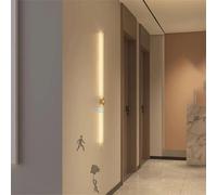 LED Bande Applique Murale avec Detecteur de Mouvement Lampe Murale Sans Fil Batterie Alimenté Éclairage Mural Moderne Aluminium Rechargeable Luminaire Mural pour Salon (Doré-Lumière Chaude,80cm)