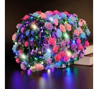 LED Bandeau Fleur Danolt 10 Pcs Bandeau Couronne LED Accessoires pour Cheveux de Mariage pour les Femmes Filles Fête de Mariage D'anniversaire Accessoires de Cheveux