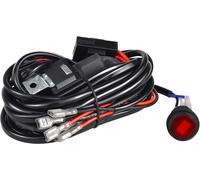 Led Bar À Barres De Câblage Harnais De Câblage Kit 12v 16awg Interrupteur Bouton Rouge Marche/Arrêt Puissance Relais Fusible Pour Des Lumières De Conduite Hors Route Feux De Travail,2 Pistes