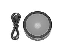 LED Base Crystal Black Flat Touch Multi Mode Colorful White Light 3D Inner Carving Base for Displaying Crystal Statues Art Glass Jewelry and Crafts