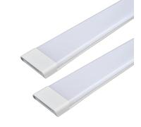LED Batten Slimline, Imperméable LED Strip Light, Tube Light Wall Ou Plafond De Montage Slim Line À L'épreuve De La Poussière Élevés Tube Light Intégré, Pour La Cuisine Bureau Garage,2pc-60cm/23.6in