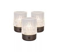 LED Batterie Lampe de Table 3-er Set Dimmable Noir USB 2700-3000 K Tischleuchte