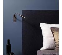 LED Bedside Reading Light Flexible Gooseneck Wall Mount Lamp, Recessed Hardwired Sconce With Switch, Adjustable Headboard Lamps Night Lights For Bedroom Study Room Bed,Noir,bonny369