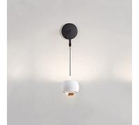 Led Bedside Wall Lamp Spherical Lampshade Design Wall Light Simple Nordic Style Aluminum Wall Sconce Hanging Wire Adjustable, Home Decor Lighting Fixture for Bed(Dark Color)/D