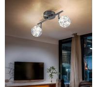 LED Bille Luminaire de Plafond Chrome Chambre-Salon Verre Spots Lumière Réglable