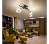 LED Bille Luminaire de Plafond Chrome Chambre-Salon Verre Spots Lumière Réglable
