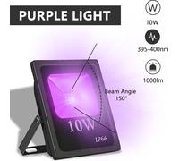 LED Black Light 10W Blacklight Flood Light with Plug IP66 Waterproof Outdoor Security Lights for Yard Garden Plant Growing Party Glow in the Dark Outdoor Decoration