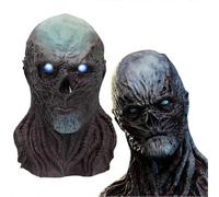 (LED bleue) Masque drôle Adulte enfant Cosplay Horreur monstre Démon latex casque Halloween carnaval