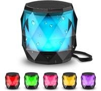 Led Bluetooth Speaker, Mini Portable 4.2 Built-In Mic, Handsfree, Music Player For Samrt Phones, Black